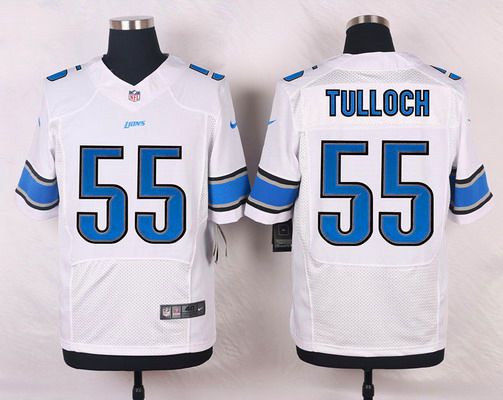 Men's Detroit Lions #55 Stephen Tulloch White Road NFL Nike Elite Jersey