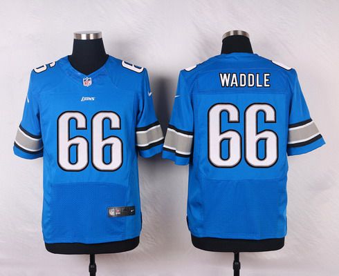 Men's Detroit Lions #66 LaAdrian Waddle Light Blue Team Color NFL Nike Elite Jersey