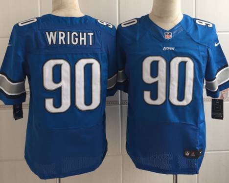 Men's Detroit Lions #90 Gabe Wright Nike Light Blue Elite Jersey