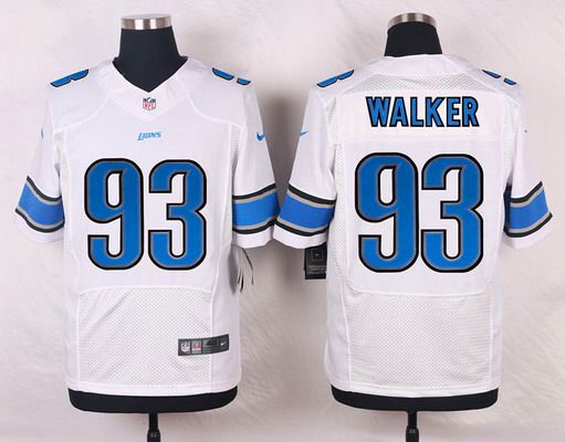 Men's Detroit Lions #93 Tyrunn Walker White Road NFL Nike Elite Jersey