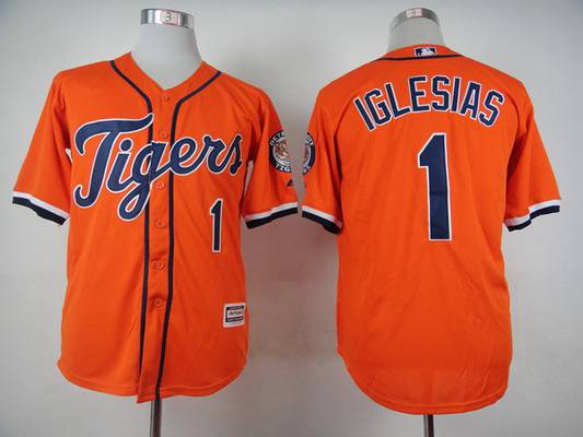 Men's Detroit Tigers #1 Jose Iglesias 2015 Orange Jersey