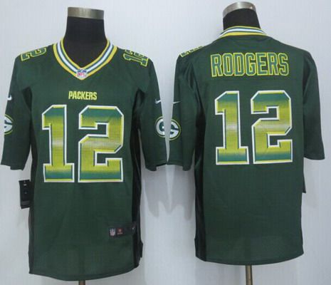 Men's Green Bay Packers #12 Aaron Rodgers Green Strobe 2015 NFL Nike Fashion Jersey