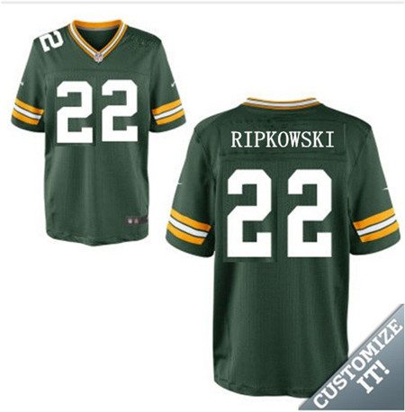 Men's Green Bay Packers #22 Aaron Ripkowski Green Elite Jersey