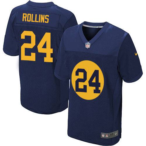 Men's Green Bay Packers #24 Quinten Rollins Navy BLue Elite Jersey
