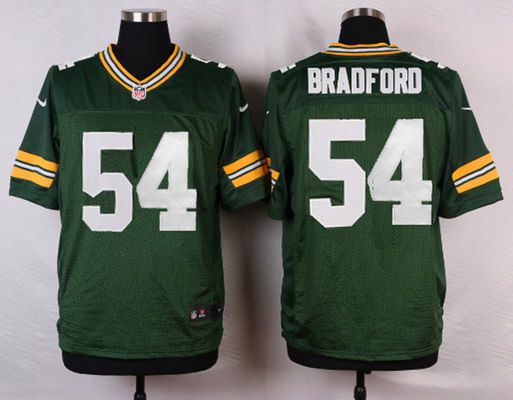 Men's Green Bay Packers #54 Carl Bradford Green Team Color NFL Nike Elite Jersey