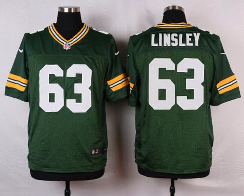 Men's Green Bay Packers #63 Corey Linsley Green Team Color NFL Nike Elite Jersey
