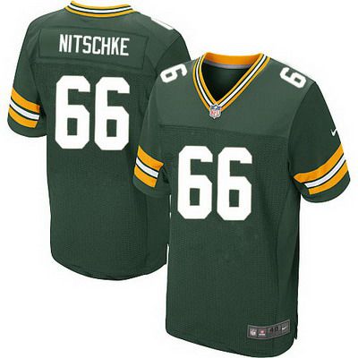 Men's Green Bay Packers #66 Ray Nitschke Green Team Color NFL Nike Elite Jersey
