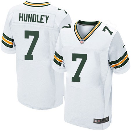 Men's Green Bay Packers #7 Brett Hundley White Elite Jersey