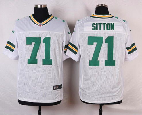 Men's Green Bay Packers #71 Josh Sitton White Road NFL Nike Elite Jersey