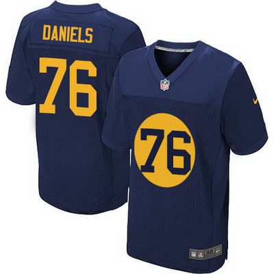 Men's Green Bay Packers #76 Mike Daniels Navy Blue Alternate NFL Nike Elite Jersey
