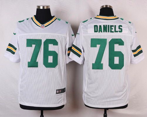 Men's Green Bay Packers #76 Mike Daniels White Road NFL Nike Elite Jersey