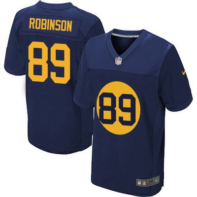Men's Green Bay Packers #89 Dave Robinson Navy Blue Alternate NFL Nike Elite Jersey
