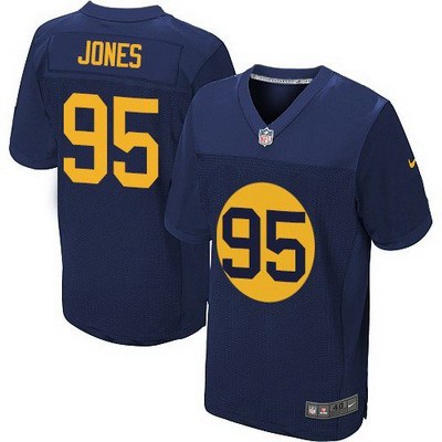 Men's Green Bay Packers #95 Datone Jones Navy Blue Alternate NFL Nike Elite Jersey
