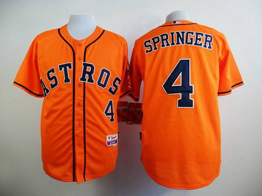 Men's Houston Astros #4 George Springer Orange Jersey