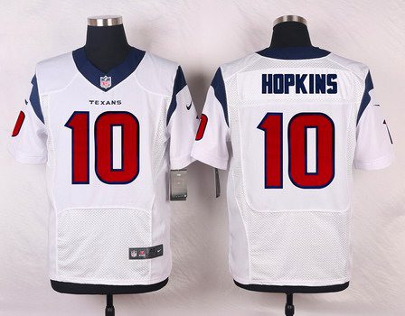 Men's Houston Texans #10 DeAndre Hopkins White Road NFL Nike Elite Jersey