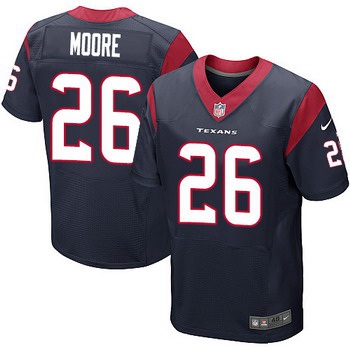 Men's Houston Texans #26 Rahim Moore Navy Blue Team Color NFL Nike Elite Jersey