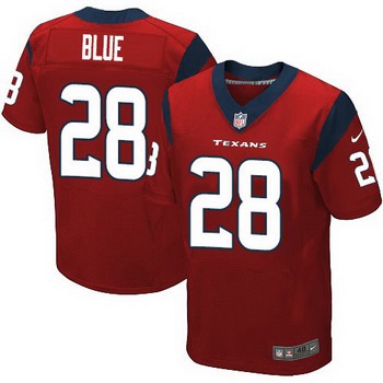 Men's Houston Texans #28 Alfred Blue Red Alternate NFL Nike Elite Jersey