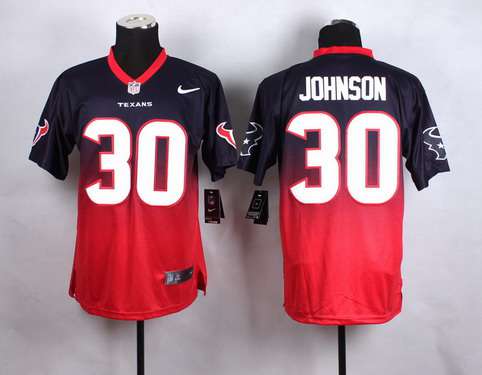 Men's Houston Texans #30 Kevin Johnson Nike BlueRed Fadeaway Elite Jersey