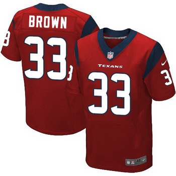 Men's Houston Texans #33 Stevie Brown Red Alternate NFL Nike Elite Jersey