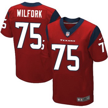 Men's Houston Texans #75 Vince Wilfork Red Alternate NFL Nike Elite Jersey