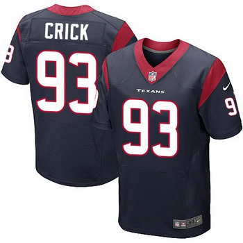 Men's Houston Texans #93 Jared Crick Navy Blue Team Color NFL Nike Elite Jersey