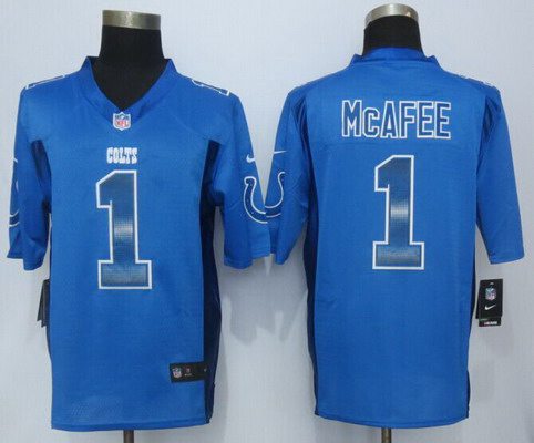 Men's Indianapolis Colts #1 Pat McAfee Royal Blue Strobe 2015 NFL Nike Fashion Jersey