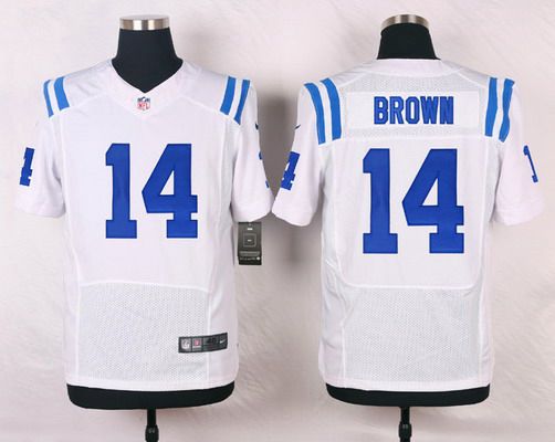 Men's Indianapolis Colts #14 Vincent Brown White Road NFL Nike Elite Jersey