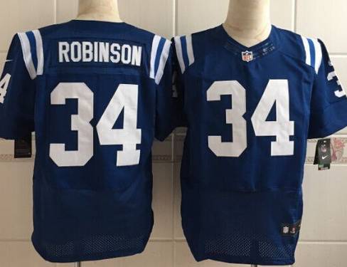 Men's Indianapolis Colts #34 Josh Robinson Nike Blue Elite Jersey