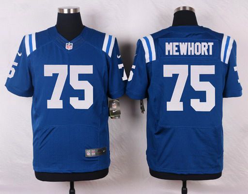Men's Indianapolis Colts #75 Jack Mewhort Royal Blue Team Color NFL Nike Elite Jersey