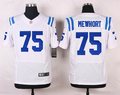 Men's Indianapolis Colts #75 Jack Mewhort White Road NFL Nike Elite Jersey