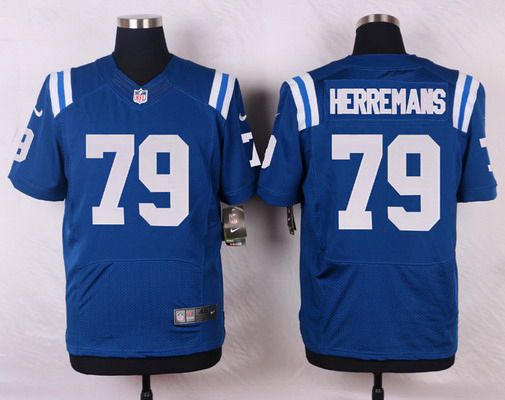 Men's Indianapolis Colts #79 Todd Herremans Royal Blue Team Color NFL Nike Elite Jersey