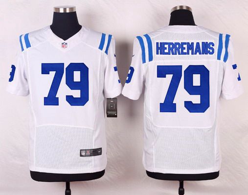 Men's Indianapolis Colts #79 Todd Herremans White Road NFL Nike Elite Jersey