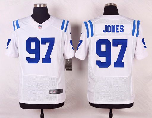 Men's Indianapolis Colts #97 Arthur Jones White Road NFL Nike Elite Jersey