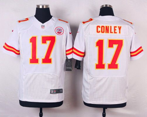 Men's Kansas City Chiefs #17 Chris Conley White Road NFL Nike Elite Jersey