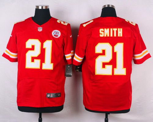 Men's Kansas City Chiefs #21 Sean Smith Red Team Color NFL Nike Elite Jersey