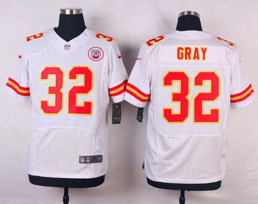 Men's Kansas City Chiefs #32 Cyrus Gray White Road NFL Nike Elite Jersey