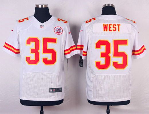 Men's Kansas City Chiefs #35 Charcandrick West White Road NFL Nike Elite Jersey