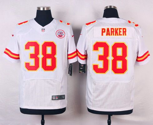 Men's Kansas City Chiefs #38 Ron Parker White Road NFL Nike Elite Jersey