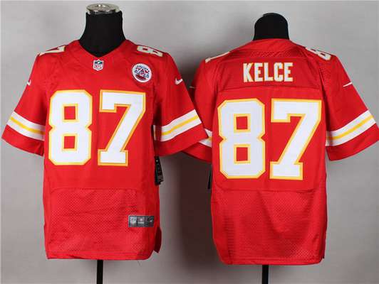 Men's Kansas City Chiefs #87 Travis Kelce Nike Red Elite Jersey