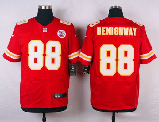 Men's Kansas City Chiefs #88 Junior Hemingway Red Team Color NFL Nike Elite Jersey