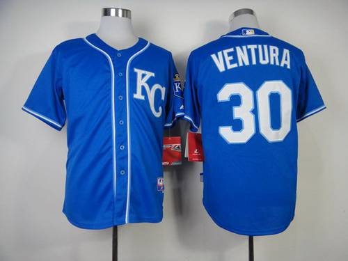 Men's Kansas City Royals #30 Yordano Ventura 2014 Blue Jersey