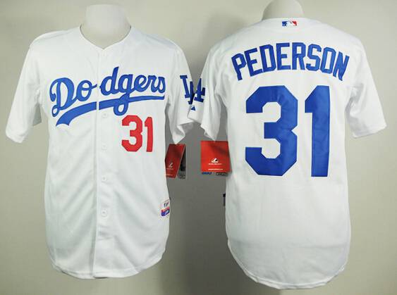 Men's Los Angeles Dodgers #31 Joc Pederson White Jersey