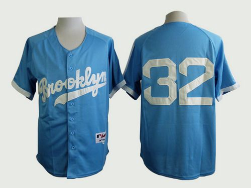Men's Los Angeles Dodgers #32 Sandy Koufax Brooklyn Blue Majestic Jersey