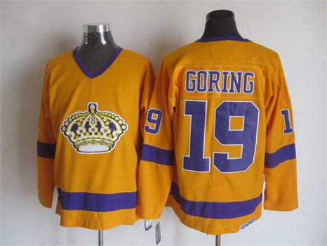 Men's Los Angeles Kings #19 Butch Goring 1970-71 White CCM Vintage Throwback Jersey