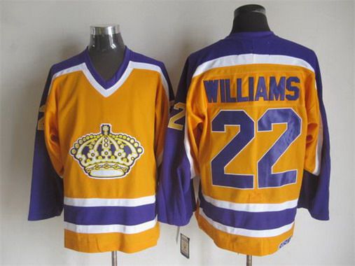 Men's Los Angeles Kings #22 Tiger Williams 1980-81 Yellow CCM Vintage Throwback Jersey