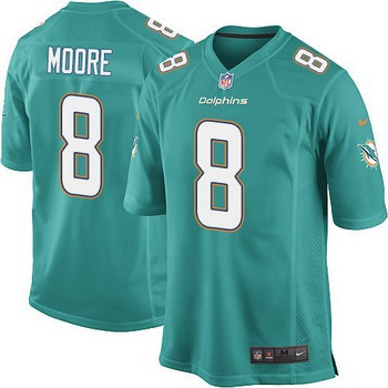 Men's Miami Dolphins #8 Matt Moore Aqua Green Team Color NFL Nike Elite Jersey
