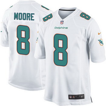Men's Miami Dolphins #8 Matt Moore White Road NFL Nike Elite Jersey