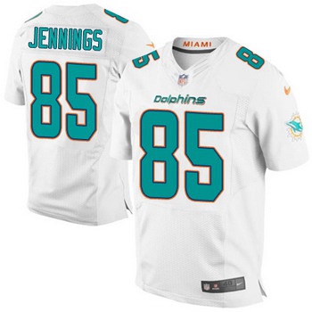 Men's Miami Dolphins #85 Greg Jennings White Road NFL Nike Elite Jersey