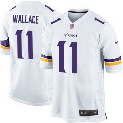 Men's Minnesota Vikings #11 Mike Wallace Nike White Elite Jersey