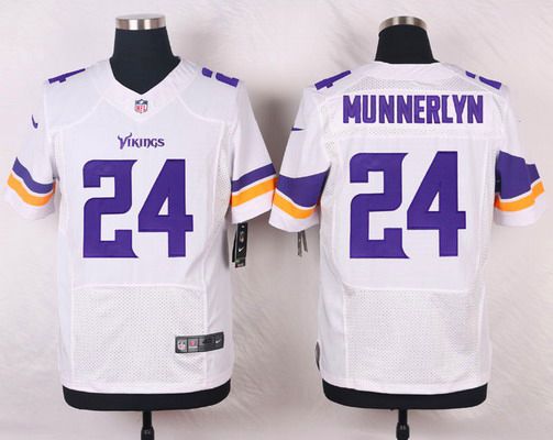 Men's Minnesota Vikings #24 Captain Munnerlyn White Road NFL Nike Elite Jersey